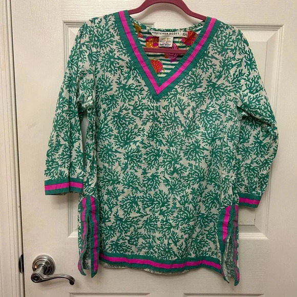 . Gretchen Scott Design Tunic Top Women Medium VNeck Blouse - Picture 1 of 4